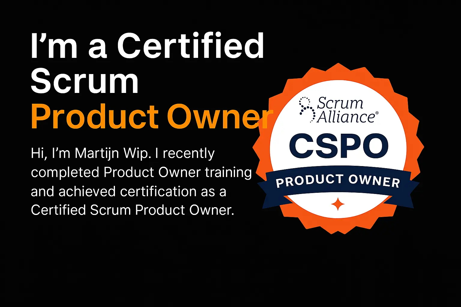 Certified Scrum Product Owner